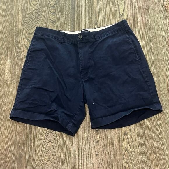 J.CREW Other - J.Crew Mens 7" Chino Shorts Mid Rise Flat Front Cotton Blend Stretch Navy Sz 32